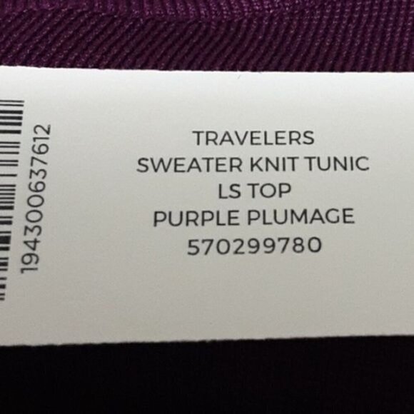 Chico’s TRAVELERS COLLECTIONSweater-Knit Top Plum Size Small - Picture 14 of 15